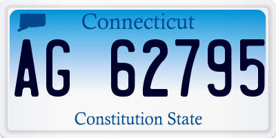 CT license plate AG62795