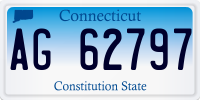 CT license plate AG62797