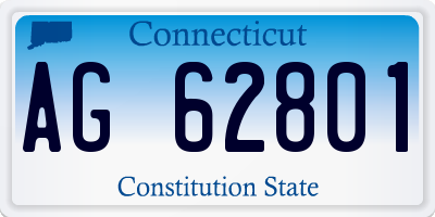 CT license plate AG62801