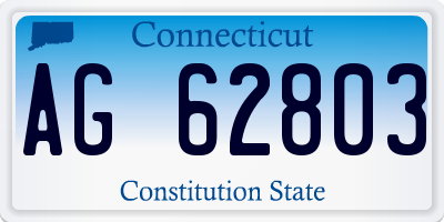 CT license plate AG62803