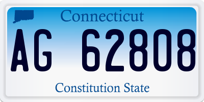 CT license plate AG62808