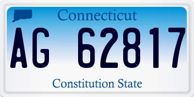 CT license plate AG62817