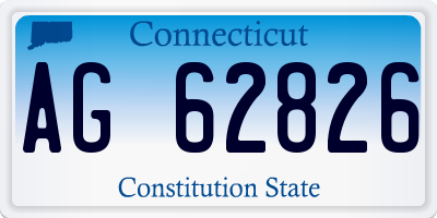 CT license plate AG62826