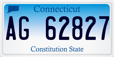 CT license plate AG62827