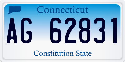 CT license plate AG62831