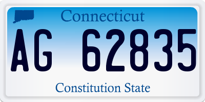CT license plate AG62835