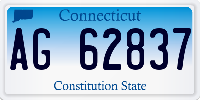 CT license plate AG62837