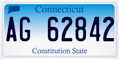CT license plate AG62842