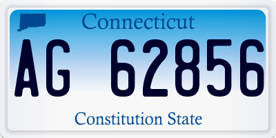 CT license plate AG62856