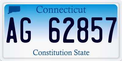 CT license plate AG62857