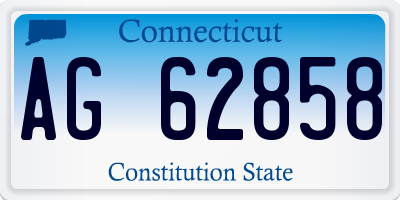 CT license plate AG62858