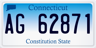 CT license plate AG62871