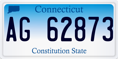CT license plate AG62873