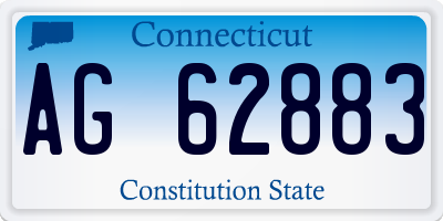 CT license plate AG62883