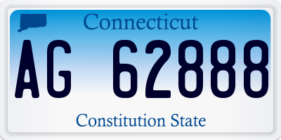 CT license plate AG62888