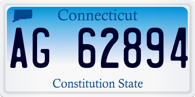 CT license plate AG62894