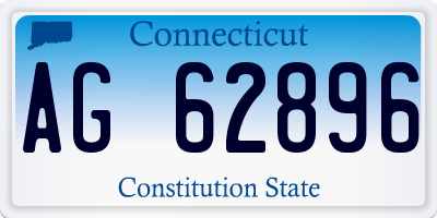 CT license plate AG62896