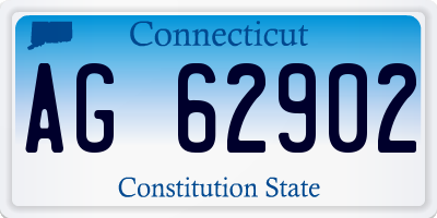 CT license plate AG62902