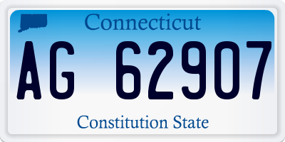 CT license plate AG62907