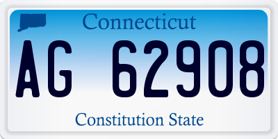 CT license plate AG62908
