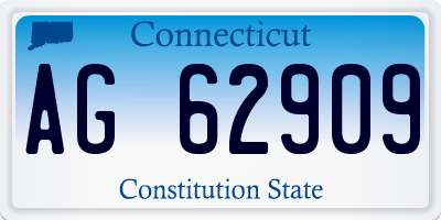 CT license plate AG62909