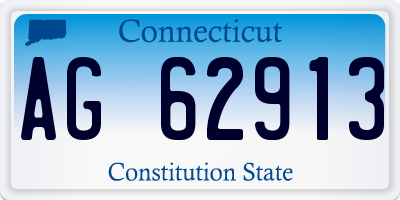 CT license plate AG62913