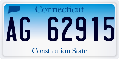 CT license plate AG62915