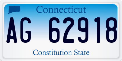 CT license plate AG62918