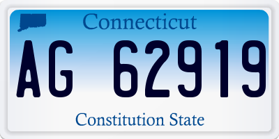 CT license plate AG62919
