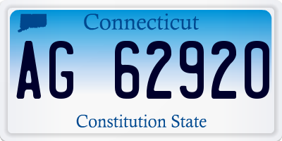 CT license plate AG62920