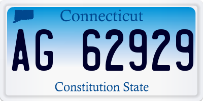 CT license plate AG62929