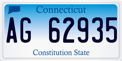 CT license plate AG62935