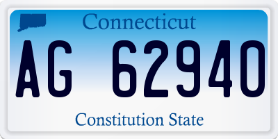 CT license plate AG62940