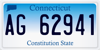 CT license plate AG62941
