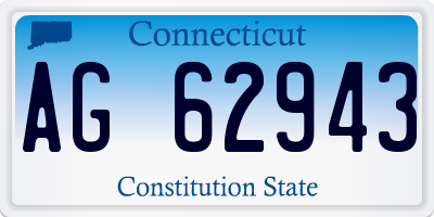 CT license plate AG62943
