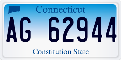 CT license plate AG62944