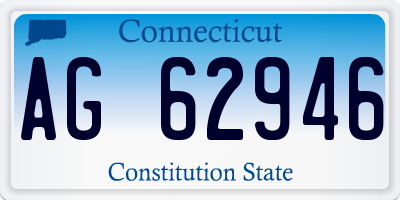CT license plate AG62946
