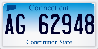 CT license plate AG62948