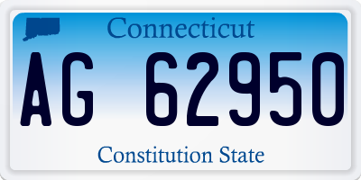 CT license plate AG62950
