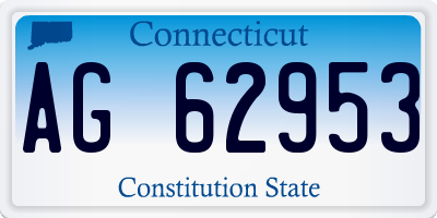 CT license plate AG62953