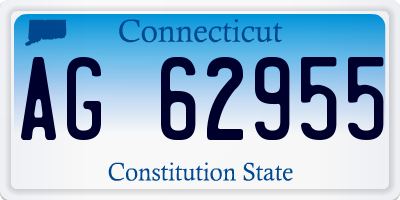 CT license plate AG62955