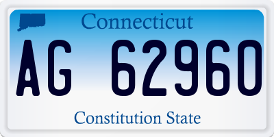 CT license plate AG62960