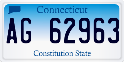 CT license plate AG62963