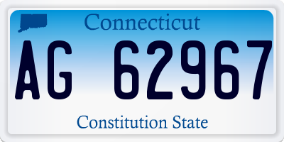 CT license plate AG62967