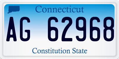 CT license plate AG62968