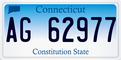 CT license plate AG62977