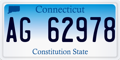 CT license plate AG62978