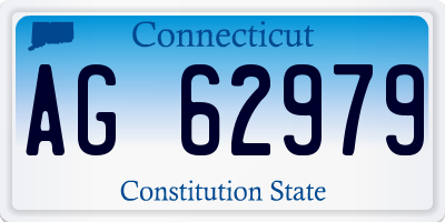 CT license plate AG62979