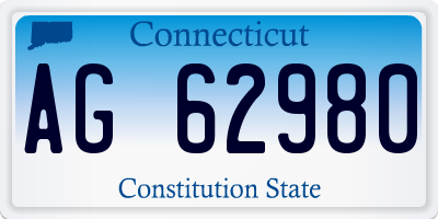 CT license plate AG62980