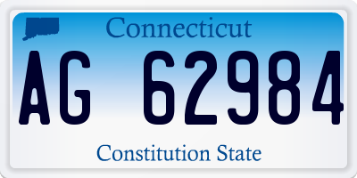 CT license plate AG62984
